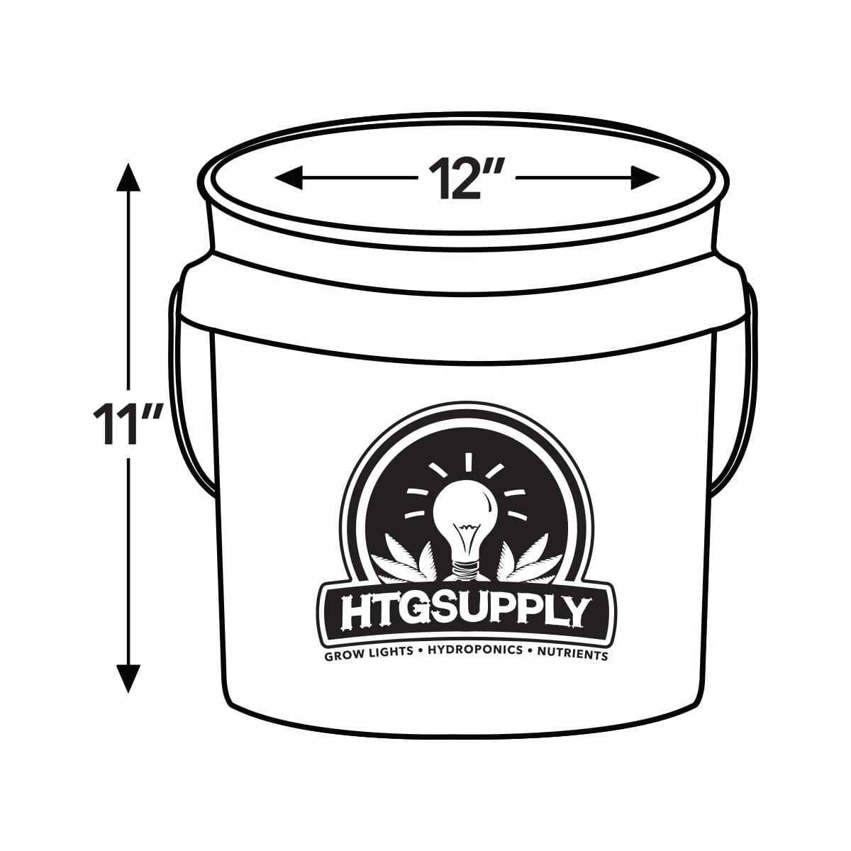 5 Gallon Bucket, Black - Aroma Grow Store