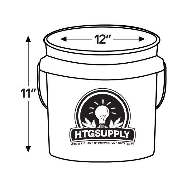 HTG Supply 3.5 Gallon Hydroponic Bucket Dimensions