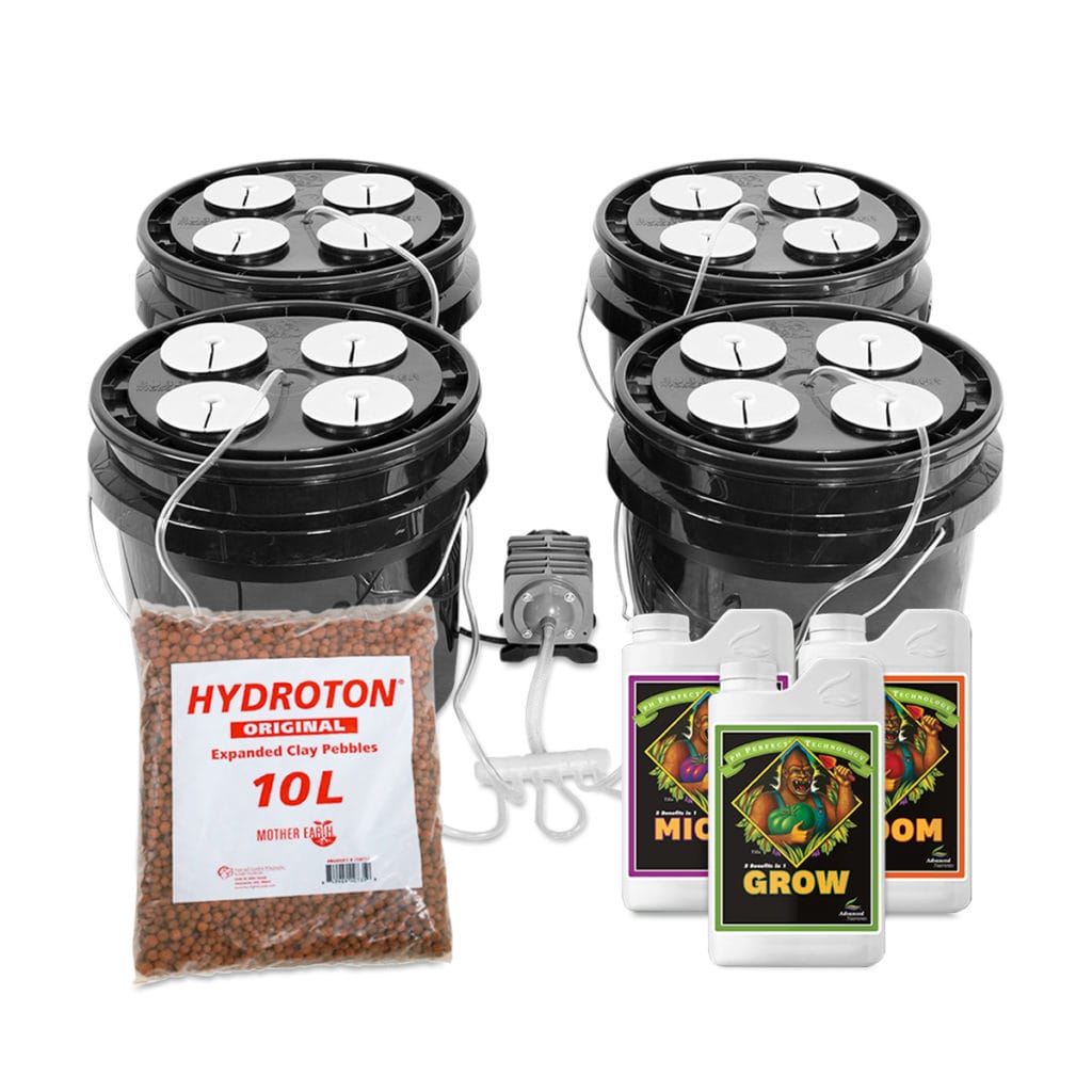 Hydro Kits Bubble Brothers 4X4 An Ph Perfect Grow Micro Bloom 1 Liters Hydroton 10 Liter Bag