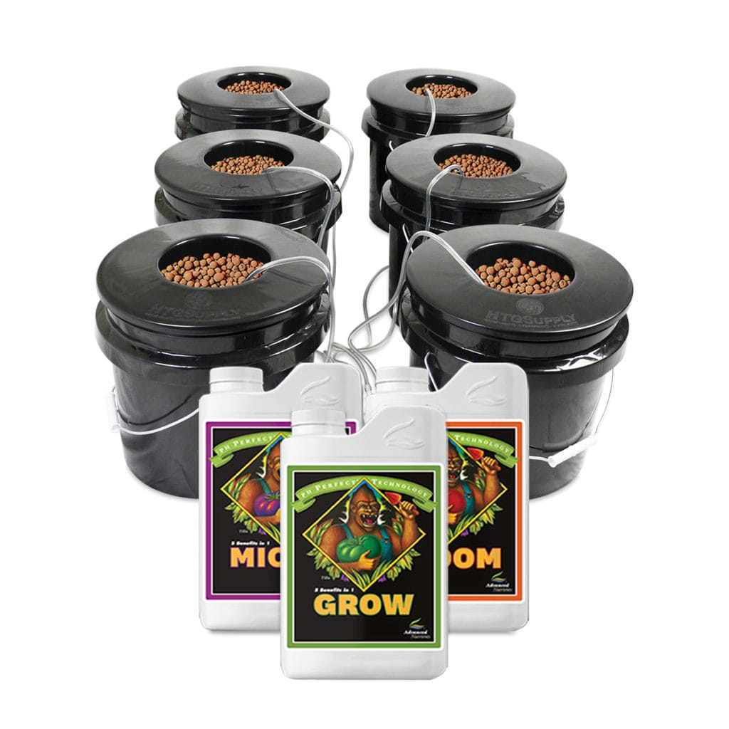 Hydro Kits Bubble Brothers 6 Pot With Medium An Ph Perfect Grow Micro Bloom 1 Liters