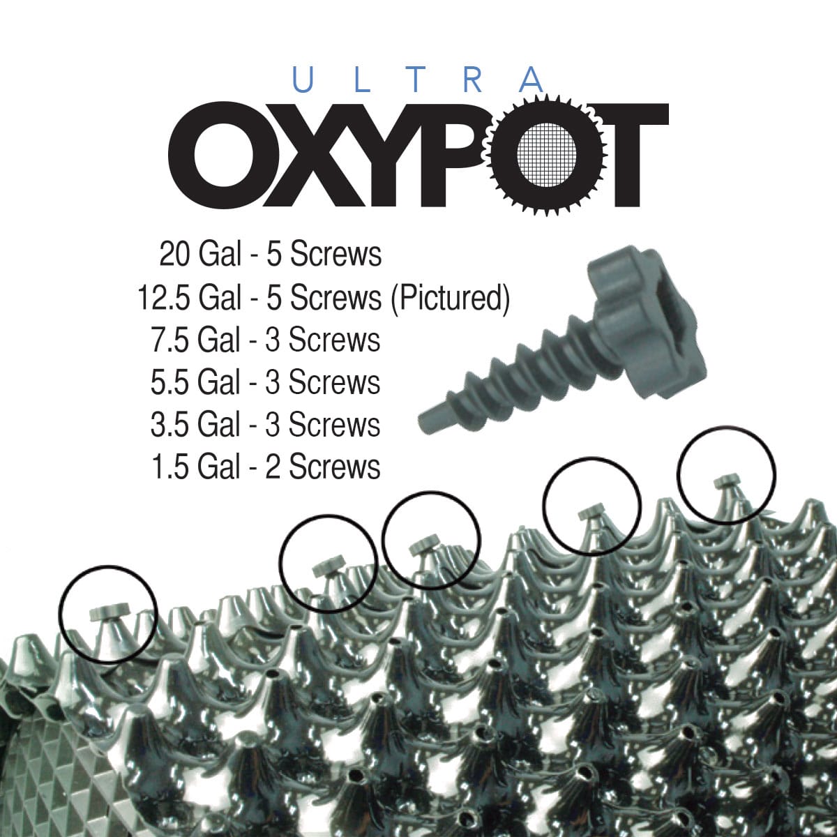 Oxypot Screw Count By Pot Size