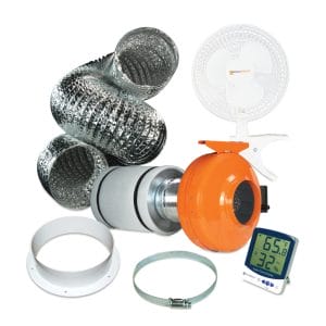 Vent Kits Growbright 6 Inch Fan Filter Combo 6 Inch Flange 6 Inch Worm Clamps 6 Inch 8 Foot Flex Ducting