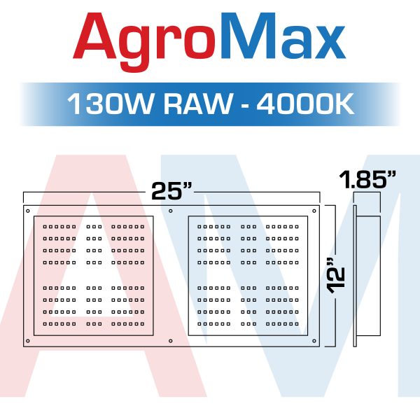 Agromax Raw 130 Full Spectrum Led 4K Fixture Specs