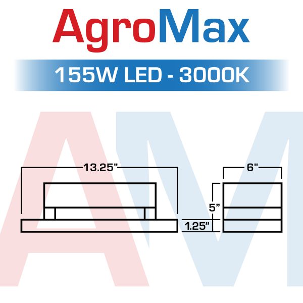 Agromax Prime 155W Led Grow Light 3000K System
