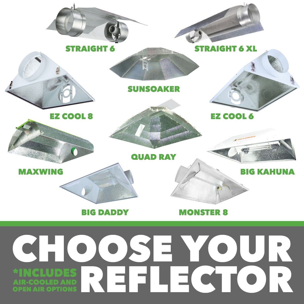 600W 1000W Reflector Choices