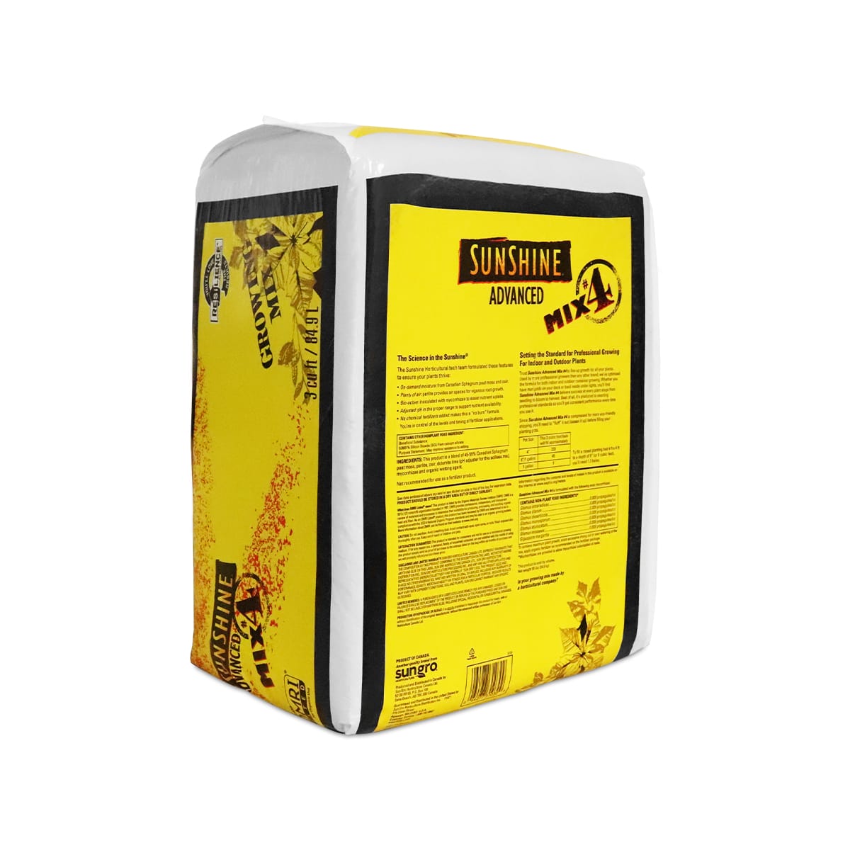 Sungro Sunshine 4 Advanced Growing Potting Mix Indications