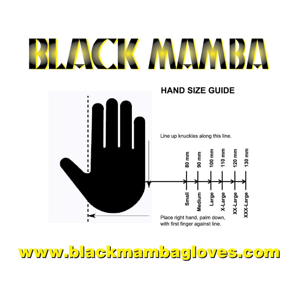 Nitrile Glove Sizing Chart Black Mamba
