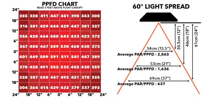 Grow Light PPFD Charts