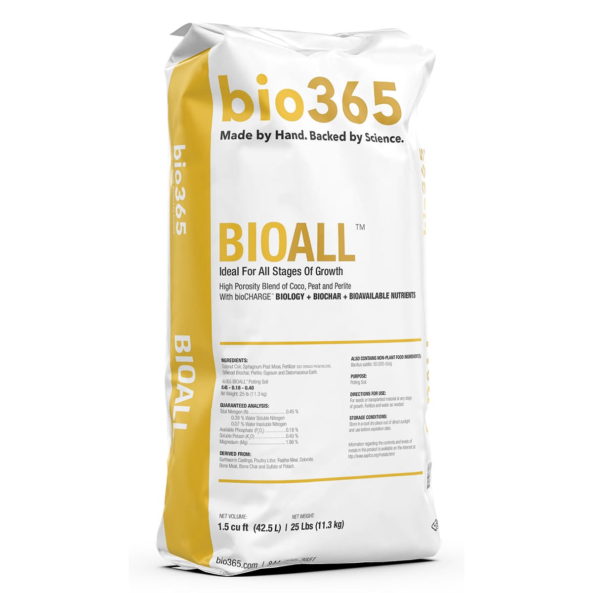 Bio365 Bioall Soil 1 5 Cubic Feet тлж Htg Supply Hydroponics Grow Lights