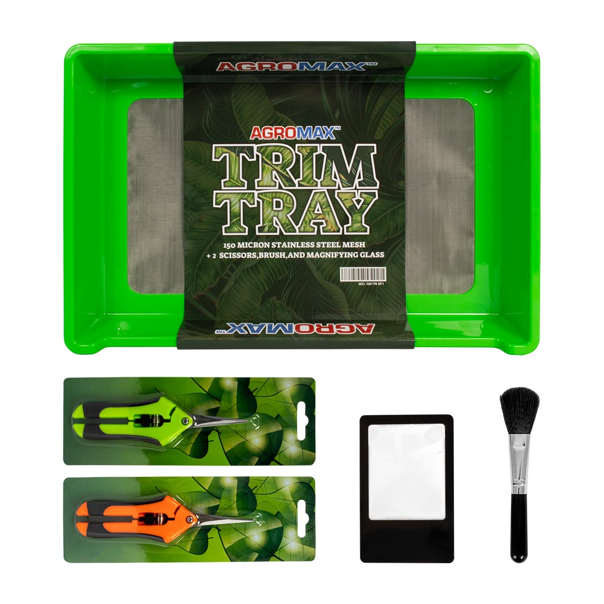 Plant Germination Trays Plant Trim Tray 2 Sets of White and Black+2 Gardening scissors+1 Brush+1 Large Card